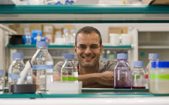 El científico premiado, Salvador Aznar, en su laboratorio.